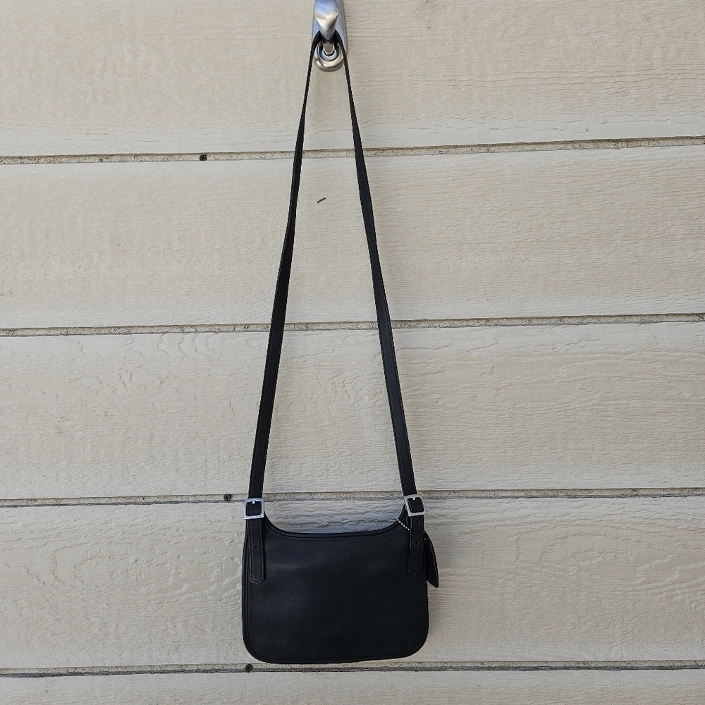 vintage Coach black mini hippie flap leather saddlebag 9142 made in USA